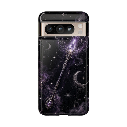 Celestial Magic Wand Phone Case — Mystic Moon & Stars Galaxy Tough Case